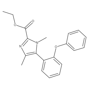 1,4-dimethyl-5-(2-phenoxy-phenyl)-1H-imidazole-2-carboxylic acid ethyl ester结构式