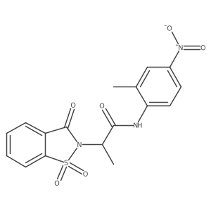 2-(1,1-dioxido-3-oxobenzo[d]isothiazol-2(3H)-yl)-N-(2-methyl-4-nitrophenyl)propanamide结构式