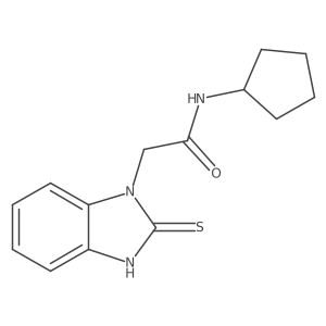 N-Cyclopentyl-2-(2-mercapto-1H-benzo[d]imidazol-1-yl)acetamide结构式