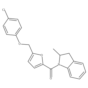 [5-[(4-Chlorophenoxy)methyl]-2-furanyl](2,3-dihydro-2-methyl-1H-indol-1-yl)methanone结构式