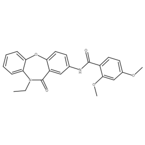 N-(10-ethyl-11-oxo-10,11-dihydrodibenzo[b,f][1,4]oxazepin-2-yl)-2,4-dimethoxybenzamide结构式