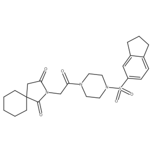 2-{2-[4-(2,3-dihydro-1H-indene-5-sulfonyl)piperazin-1-yl]-2-oxoethyl}-2-azaspiro[4.5]decane-1,3-dione结构式
