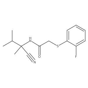 N-(1-cyano-1,2-dimethylpropyl)-2-[(2-fluorophenyl)sulfanyl]acetamide结构式