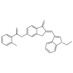 2-[(1-Ethylindol-3-yl)methylene]-3-oxobenzo[3,4-b]furan-6-yl 2-methylbenzoate Structure