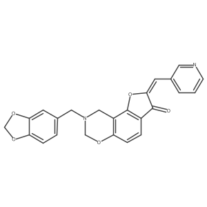 (2Z)-8-(1,3-benzodioxol-5-ylmethyl)-2-(pyridin-3-ylmethylidene)-8,9-dihydro-7H-furo[2,3-f][1,3]benzoxazin-3(2H)-one Structure
