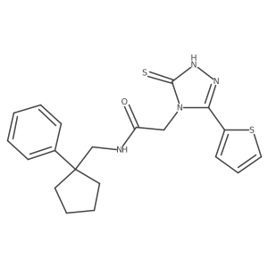 1,5-Dihydro-N-[(1-phenylcyclopentyl)methyl]-3-(2-thienyl)-5-thioxo-4H-1,2,4-triazole-4-acetamide Structure