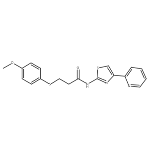 3-((4-methoxyphenyl)thio)-N-(4-(pyridin-2-yl)thiazol-2-yl)propanamide Structure