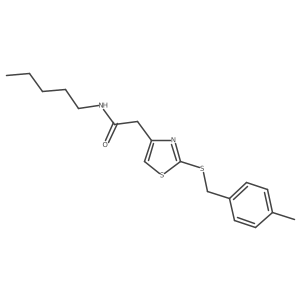 2-(2-((4-methylbenzyl)thio)thiazol-4-yl)-N-pentylacetamide结构式