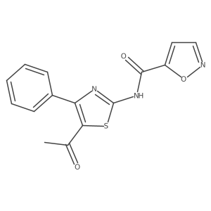 N-(5-acetyl-4-phenylthiazol-2-yl)isoxazole-5-carboxamide结构式