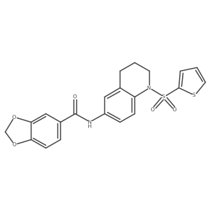 N-[1-(thiophene-2-sulfonyl)-1,2,3,4-tetrahydroquinolin-6-yl]-2H-1,3-benzodioxole-5-carboxamide Structure