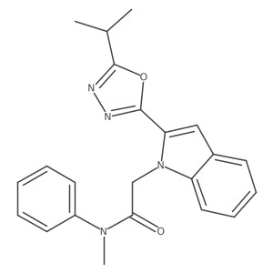 2-(2-(5-isopropyl-1,3,4-oxadiazol-2-yl)-1H-indol-1-yl)-N-methyl-N-phenylacetamide Structure