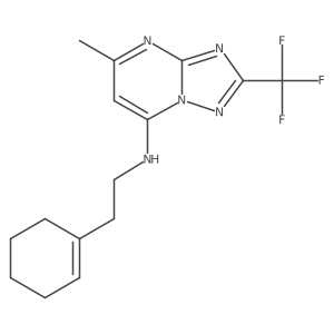 N-(2-(cyclohex-1-en-1-yl)ethyl)-5-methyl-2-(trifluoromethyl)-[1,2,4]triazolo[1,5-a]pyrimidin-7-amine结构式