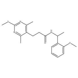 3-[4,6-dimethyl-2-(methylsulfanyl)pyrimidin-5-yl]-N-[1-(2-methoxyphenyl)ethyl]propanamide结构式