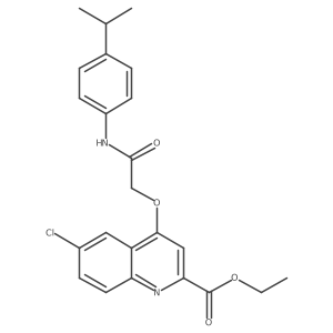 Ethyl 6-chloro-4-({[4-(propan-2-yl)phenyl]carbamoyl}methoxy)quinoline-2-carboxylate Structure