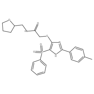 2-{[2-(4-methylphenyl)-4-(phenylsulfonyl)-1H-imidazol-5-yl]sulfanyl}-N-(tetrahydrofuran-2-ylmethyl)acetamide Structure