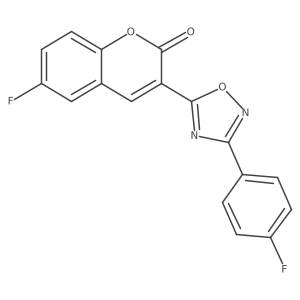 6-fluoro-3-[3-(4-fluorophenyl)-1,2,4-oxadiazol-5-yl]-2H-chromen-2-one结构式