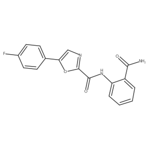 N-(2-carbamoylphenyl)-5-(4-fluorophenyl)oxazole-2-carboxamide结构式