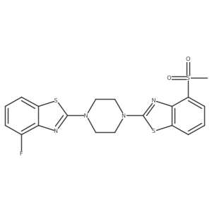 4-Fluoro-2-(4-(4-(methylsulfonyl)benzo[d]thiazol-2-yl)piperazin-1-yl)benzo[d]thiazole结构式