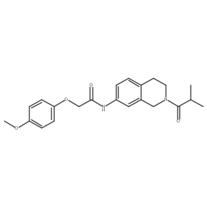N-(2-isobutyryl-1,2,3,4-tetrahydroisoquinolin-7-yl)-2-(4-methoxyphenoxy)acetamide结构式