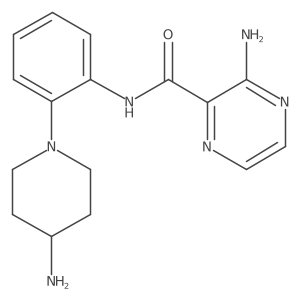 3-Amino-N-[2-(4-amino-1-piperidinyl)phenyl]-2-pyrazinecarboxamide Structure