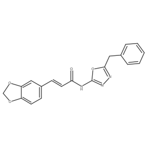 O=C(C=Cc1ccc2c(c1)OCO2)Nc1nnc(Cc2ccccc2)o1结构式
