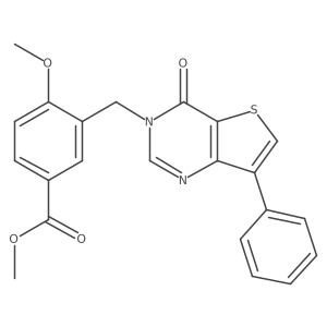 COC(=O)c1ccc(OC)c(Cn2cnc3c(-c4ccccc4)csc3c2=O)c1结构式