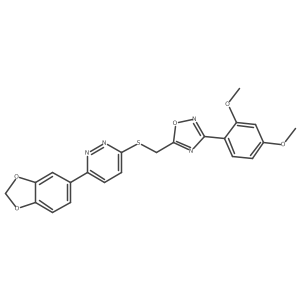 3-(1,3-Benzodioxol-5-yl)-6-({[3-(2,4-dimethoxyphenyl)-1,2,4-oxadiazol-5-yl]methyl}sulfanyl)pyridazine结构式