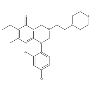 1-(2,4-dichlorophenyl)-7-ethyl-8-methyl-3-(2-morpholinoethyl)-1,2,3,4-tetrahydro-6H-pyrimido[1,2-a][1,3,5]triazin-6-one结构式
