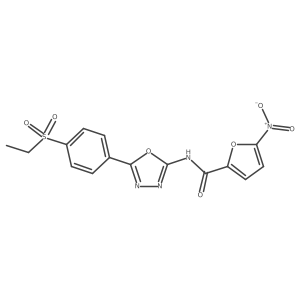 N-(5-(4-(ethylsulfonyl)phenyl)-1,3,4-oxadiazol-2-yl)-5-nitrofuran-2-carboxamide Structure
