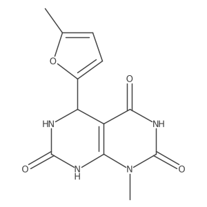 1-methyl-5-(5-methylfuran-2-yl)-5,6-dihydropyrimido[4,5-d]pyrimidine-2,4,7(1H,3H,8H)-trione Structure