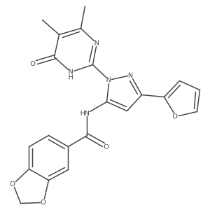 N-(1-(4,5-dimethyl-6-oxo-1,6-dihydropyrimidin-2-yl)-3-(furan-2-yl)-1H-pyrazol-5-yl)benzo[d][1,3]dioxole-5-carboxamide Structure