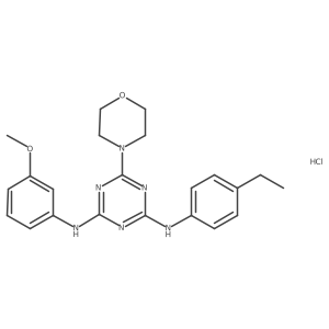 N2-(4-ethylphenyl)-N4-(3-methoxyphenyl)-6-morpholino-1,3,5-triazine-2,4-diamine hydrochloride结构式
