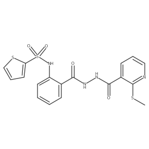 N-(2-{N'-[2-(Methylsulfanyl)pyridine-3-carbonyl]hydrazinecarbonyl}phenyl)thiophene-2-sulfonamide结构式