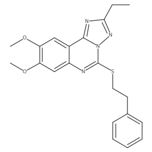 2-Ethyl-8,9-dimethoxy-5-[(2-phenylethyl)sulfanyl]-[1,2,4]triazolo[1,5-c]quinazoline Structure