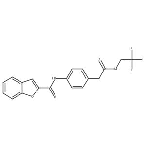 N-(4-(2-oxo-2-((2,2,2-trifluoroethyl)amino)ethyl)phenyl)benzofuran-2-carboxamide结构式