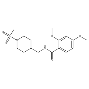 2,4-dimethoxy-N-((1-(methylsulfonyl)piperidin-4-yl)methyl)benzamide结构式