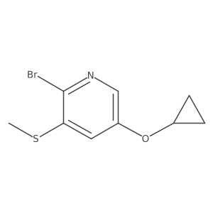 2-Bromo-5-cyclopropoxy-3-(methylthio)pyridine结构式