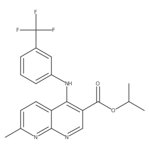 Propan-2-yl 7-methyl-4-{[3-(trifluoromethyl)phenyl]amino}-1,8-naphthyridine-3-carboxylate结构式