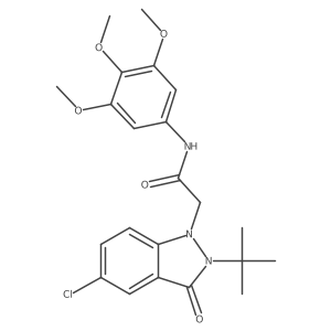 2-(2-(tert-butyl)-5-chloro-3-oxo-2,3-dihydro-1H-indazol-1-yl)-N-(3,4,5-trimethoxyphenyl)acetamide Structure
