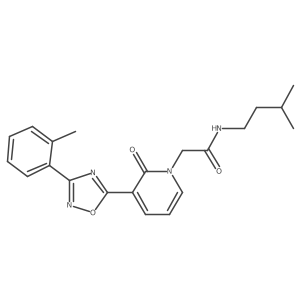 N-isopentyl-2-(2-oxo-3-(3-(o-tolyl)-1,2,4-oxadiazol-5-yl)pyridin-1(2H)-yl)acetamide结构式