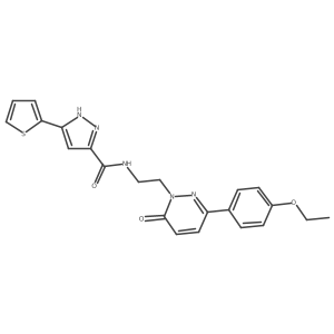 N-(2-(3-(4-ethoxyphenyl)-6-oxopyridazin-1(6H)-yl)ethyl)-3-(thiophen-2-yl)-1H-pyrazole-5-carboxamide结构式