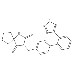3-[[4-[2-(2H-tetrazol-5-yl)phenyl]phenyl]methyl]-1,3-diazaspiro[4.4]nonane-2,4-dione Structure