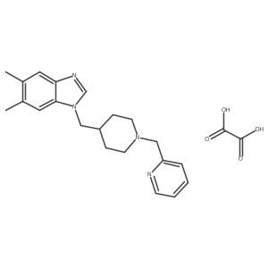 5,6-dimethyl-1-((1-(pyridin-2-ylmethyl)piperidin-4-yl)methyl)-1H-benzo[d]imidazole oxalate Structure