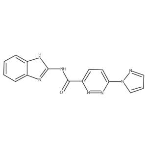 N-(1H-benzo[d]imidazol-2-yl)-6-(1H-pyrazol-1-yl)pyridazine-3-carboxamide结构式
