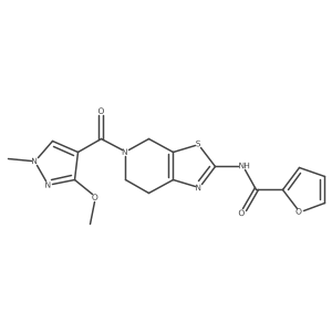 N-(5-(3-methoxy-1-methyl-1H-pyrazole-4-carbonyl)-4,5,6,7-tetrahydrothiazolo[5,4-c]pyridin-2-yl)furan-2-carboxamide Structure