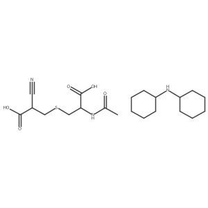 3-[(2R)-2-Acetamido-2-carboxyethyl]sulfanyl-2-cyanopropanoic acid;N-cyclohexylcyclohexanamine结构式
