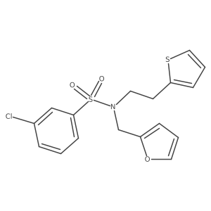 3-chloro-N-(furan-2-ylmethyl)-N-(2-(thiophen-2-yl)ethyl)benzenesulfonamide Structure