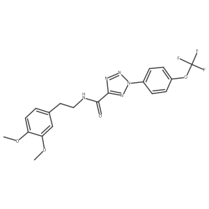 N-(3,4-dimethoxyphenethyl)-2-(4-(trifluoromethoxy)phenyl)-2H-tetrazole-5-carboxamide结构式