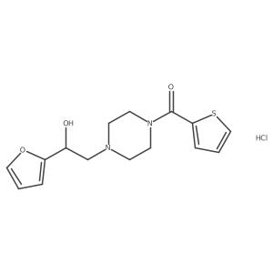 (4-(2-(Furan-2-yl)-2-hydroxyethyl)piperazin-1-yl)(thiophen-2-yl)methanone hydrochloride Structure