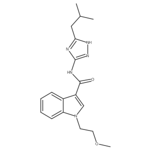 1-(2-methoxyethyl)-N-[3-(2-methylpropyl)-1H-1,2,4-triazol-5-yl]-1H-indole-3-carboxamide结构式